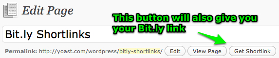 Bit.ly WordPress Plugin Get Shortlink button Get Shortlink button